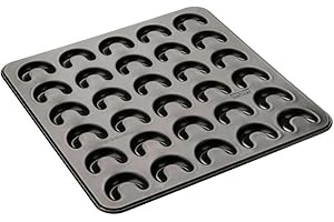 Zenker Teglia da forno piccola Sparkling Christmas, 30 pezzi, con rivestimento antiaderente in teflon per cuocere semplicemente, forma di alta qualità per cipferl fatti in casa (colore: nero)