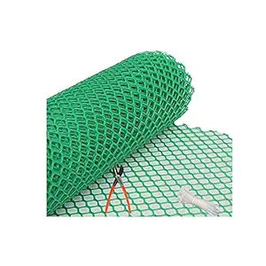 MESH MASTERS PVC Garden Fencing Net/Mesh (5feet/10feet) UV Stabilized 500GSM Anti Bird Net Green Color 6 Months Guarantee with Free 1 Cutter,100 PVC Tags