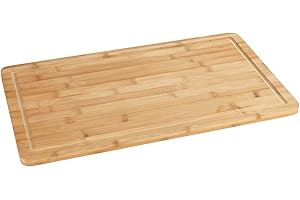 WENKO Piastra coprifornelli in bambù Asse da cucina, tagliere con scanalatura raccogli-liquidi Marrone