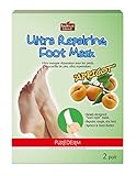 ULTRA REPAIRING FOOT MASK "APRICOT" - 1 pair * Newly designed "Sock-type" mask * Repairs rough, dry feet * Apricot & shea butter