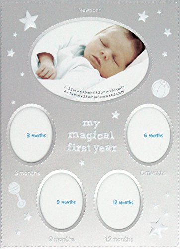 BabyRice My Magical First Year Photo Timeline Stage Frame (Silver White)
