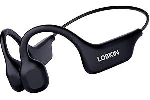 LOBKIN Cuffie Conduzione Ossea, Auricolari Conduzione Ossea Bluetooth Senza Fili, Auricolari Sportive Bluetooth Impermeabili，Cuffie Open Ear Wireless Sport per Ciclismo,Corsa,Fitness