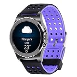 Lwsengme Silikon Quick Release – Wählen Sie Farbe & Breite (18 mm, 20 mm, 22 mm) – Weiches Gummi Armbanduhr Bands, Schwarz/Violett, 22mm