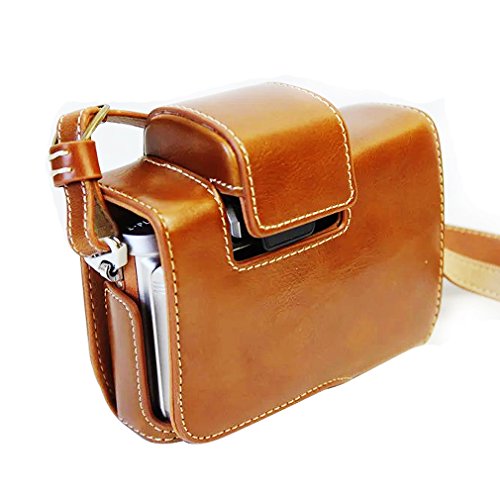 First2savvv marr  n Calidad premium Funda C  mara cuero de la PU c  mara digital bolsa caso cubierta con correa para Olympus PEN E-PL8 EPL8 con lente 14-42mm   pa  o de limpieza XJD-EPL8-HH09G11