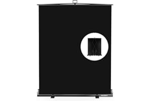 【Einfacher Aufbau】 RAUBAY 152x210cm zusammenklappbarer Schwarz Hintergrund Black Screen, tragbare ausziehbare Platte, Fotohintergrund mit Ständer für Videokonferenzen, Fotostudios, Streaming