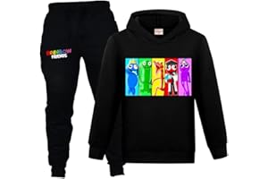 Forlcool Cotton Hoodie+Pants Rainbow Boys and Girls Casual Tracksuits Kids Jumper Tops Set