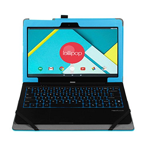 Fintie Odys Winpad 12 Hülle Case – Slim Fit Folio Premium Kunstleder Tastatur Ständer Schutzhülle Cover Tasche für Odys Winpad 12 / Odys Evolution 12 – 2in1 11,6 Zoll (29,5 cm) Convertible Tablet-PC, Blau - 6