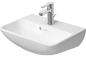Duravit Handwaschbecken ME by Starck, 45 cm, aus Keramik, Weiß mit WonderGliss, 1 Hahnloch