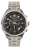 Seiko Chronograph Black Dial Two-tone Mens Watch SKS591