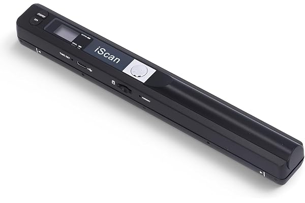 Scanner de Documents Portable, Petit Scanner de Documents et de Photos USB, de Scanner Portable Couleur HD 900 DPI pour la Maison, Les Voyages, Le Bureau et Les (Black)