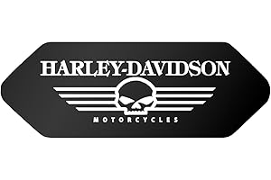 SUPER FABRIQUE Retro Reflective Sticker/Stickers for Shark Helmet – Harley Davidson Skull Black – Front