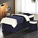 Produktbild JIAOXM Massage Bettüberzug,Schönheitssalon Baumwollbett Rock,4 Stück Set Soft Breathable Spa Tagesdecken mit Gesicht Rest (Inklusive Quilt Core),I,70×190cm(27.5×75inch)