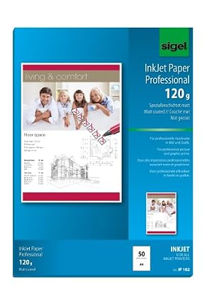 SIGEL IP182 Papier professionnel d'imprimante jet d'encre, format A4 (21 x 29,7 cm), 50 feuilles