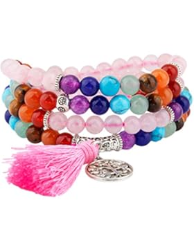 Shanxing 108 Perlen Edelstein Yoga Armband Schmuck Buddha Buddhistische Tibetische Gebetskette Mala Kette Halskette