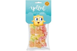 YOLLOH - Sachet Bonbon Sweat Bear - Sans Gluten - 320016 - Multicolore - Fruit - Acidulés - 125 Gr - Nounours - Ourson - Anniversaire - Enfant - Adulte