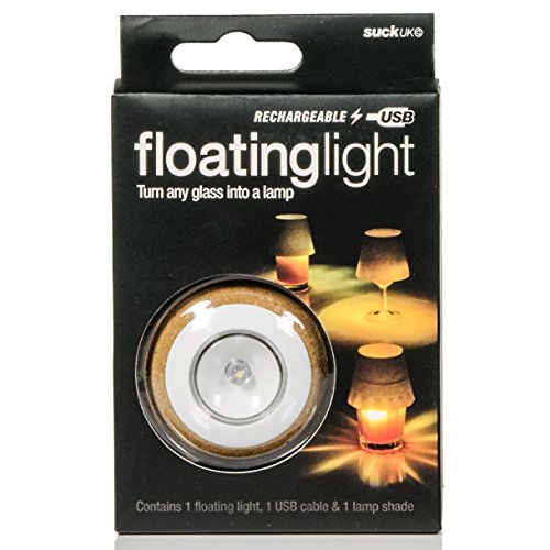 SUCK UK SK LIGHTGLASS1 Luz LED, Flotante, Recargable, Blanco, Wiederaufladbares Schwimmlicht