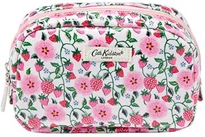 Cath Kidston Wash Bag, Zip Pull Toiletry, Cosmetic Beauty Organiser, 2 Zipped Waterproof Compartments, Handles, Vegan and Cruelty Friendly, Gift for Her