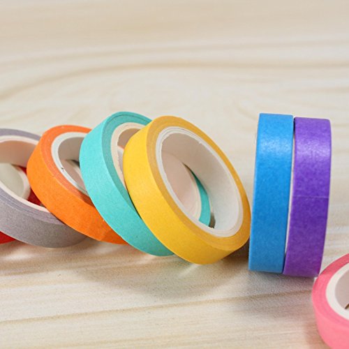 Leisial 10pcs DIY Papel Cintas Rollos Washi Tape Arco Iris Cintas Adhesivas Decorativas Lindo Color Caramelo Puede Escribir reviews Leisial 10pcs DIY Papel Cintas Rollos Washi Tape Arco Iris Cintas Adhesivas Decorativas Lindo Color Caramelo Puede Escribir