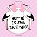 Produktbild Hurra! Es sind Zwillinge!: Rosa Tupfen Storch Gästebuch für Babyparty Mädchen - Baby Dusche / Babyshower Buch für weibliche Babys - 112 Einträge für ... Baby - Geschenkeliste - Quadratische Format
