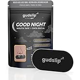 GudSlip&reg; Ağız Bandı, 30 Adet, Hipoalerjenik Yapıştırıcı Burun Solunumunu Destekler, Horlamayı Azaltır ve Uyku Kalitesini İyil