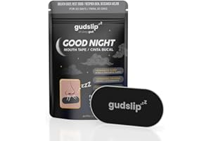 GUDSLIP ZZZ Cinta Bucal GudSlip® – 30 Cintas Bucales - Adhesivo Hipoalergénico para Promover la Respiración Nasal, Reducir Ronquidos y Mejorar la Calidad del Sueño – Cómoda y Segura para Uso Nocturno