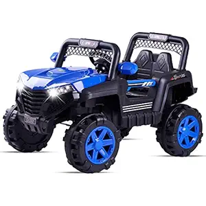BAYBEE Mong Racer Baby Toy Car Rechargeable Battery Operated Ride-On Car for Kids Baby with 12V Motor Children Sports Car Baby Racing Car for Boys & Girls Toys Age 2 to 5 Years (Blue)