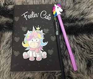 Caaju Unicorn plantable diary with 1 plantable pencil 1 unicorn pen- black