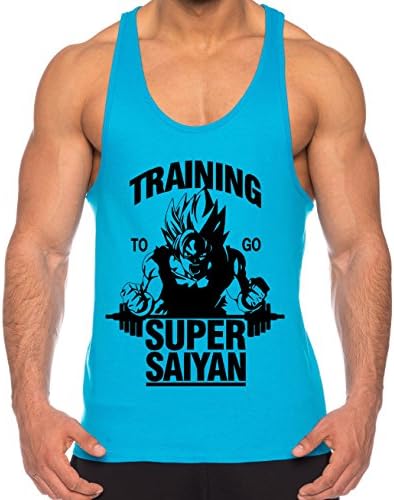 Goku Super Saiyan Men's Tank Top One Goku Dragon Master Son Ball Vegeta Turtle Roshi Piece Gym , Farbe2:Türkis;Größe2:XX-Large