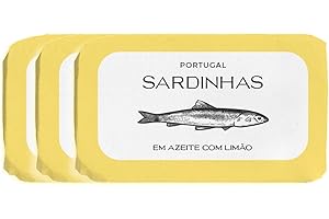 ‎FEINKOST MACHADO Feinkost Machado – Sardinen in Olivenöl mit Zitrone (3x 120g) | Handverpackte Sardinen – Zart & aromatisch mit frischer Note | Perfekt für Tapas, Salate & Snacks – Mediterraner Genuss aus Portugal