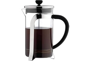 Café Olé Mode Cafetière, Corpo in Vetro con splendido Corpo in Acciaio Inossidabile e Filtro a Rete, 800 ml (6 tazzine da caffè o 2 Tazze)