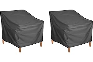 MERWDEEYT Gartenstuhl Abdeckung Wasserdicht 210D Schutzhülle für Gartenstühle, 2 Stück Stuhlabdeckung Outdoor Wetterfest Abdeckhauben für Stühle, Gartensessel Abdeckung für Gartenmöbel, 80x85x91.5cm (Schwarz)