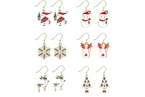 PAFFARTT 6/9/12 Pair Earrings Christmas Set Christmas Decoration Snowflakes Stud Earrings Christmas Balls Women Jewellery Christmas Earrings Girls