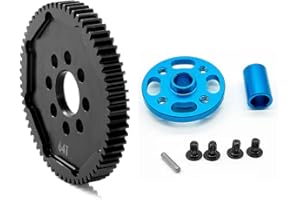 ZLiT 63T 64T 66T 71T High Speed Spur Pinion Gear Set for Tamiya TT02 TT-02 1/10 RC Car (64T)
