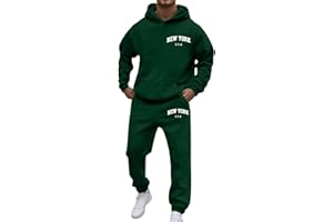 LGGWUNSI Tuta Uomo - Moda Comodi Cotone Tuta Uomo Completa Morbida Elasticità Tute Sportiva Jogging Traspirante Yoga Stampa Felpa+Pantaloni Taglie Forti Larghi Abbigliamento per Autunno e Inverno S-3XL