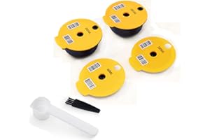 HAILASRE 2 Pack Dosettes Tassimo réutilisables 200 & 220ml PP Plastique Filtre à capsules de café rechargeables avec 2 couvercles de codes à barres lisibles 60 & 180ml Compatible pour Tassimo Machine