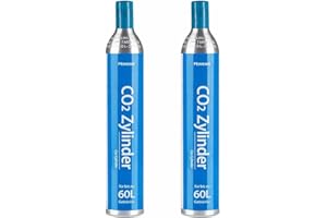 BEUTRAIN CO2 Zylinder,425g Kohlensäure (60 L Sodawasser),TR21-4 Trapezgewinde für SodaStream Gasflasche Wassersprudler,CO2-Zylinder für Crystal Easy Power Cool,Nicht-Schnellmontage-das Blau 2 Stück