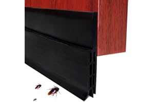 EXTSUD Guarnizione Sottoporta in Gomma Adesivo Pellicola Insonorizzata Antispiffero Antivento Striscia di Sigillatura Paraspifferi Porta Antipolvere (100cm x 5cm, Nero)