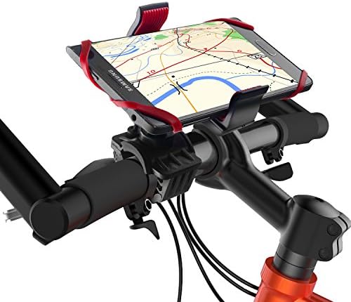 Migimi Universal Bike Mount Handlebar Holder for Smartphone, 360 Degrees Rotatable, Rubber Strap Fits for Iphone Series and Other Devices, Bike Holder for iOS Android Smartphone GPS