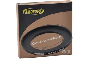 AMOPOFO Anillo de filtro de metal de 40,5 a 55 mm, anillo adaptador de filtro Step Up de 40,5 a 55 mm, para objetivo de cámara con rosca de filtro de 40,5 mm a anillo de filtro de 55 mm.