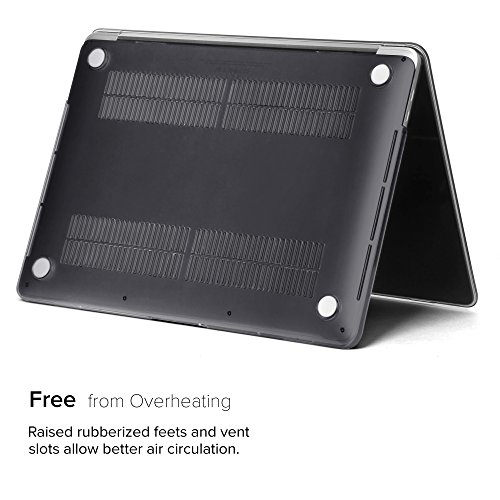 GMYLE Soft-Touch Hard Case Frosted f  r New Macbook Pro 13 2016  A1706   A1708   Mit Touch Bar  - Schwarz Gl  nzend Hard Shell Fall-Abdeckung H  lle C