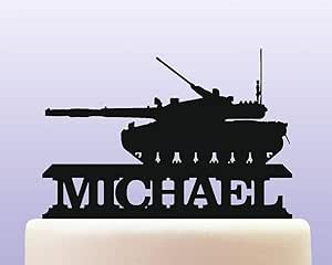 Karen S Cake Toppers Decoration De Gateau Personnalisee En Acrylique Motif Char De Combat De L Armee Amazon Fr Cuisine Et Maison