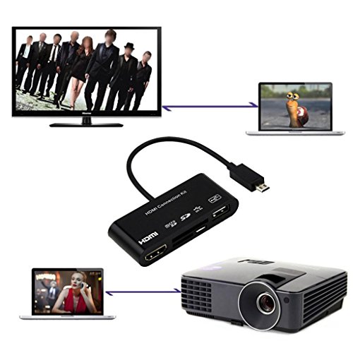 MagiDeal Universal 5in1 Mikro-USB MHL HDMI HDTV-Adapter USB OTG SD Kartenleser Kit - 2