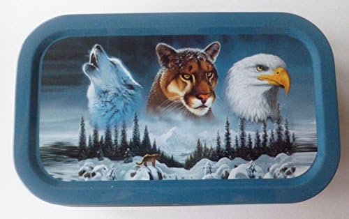 MontCherry 1oz Metal Tin Alaskan Animals Wolf & Eagle & Cougar with Exclusive MontCherry Tips Combo Deal by Trendz