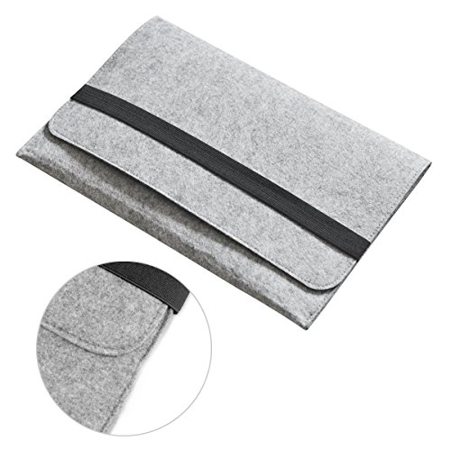 Alienwork Schutzhülle für 12-13.3 Zoll Tablet/Laptop/iPad Tragetasche Hülle Case Tasche Etui Sleeve Tragbarer Filz grau MSPB-02 - 2