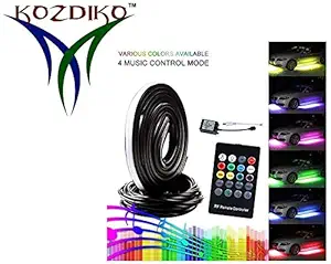 Kozdiko Car Tube Underglow Underbody Glow System Neon Light IR Remote Control Multi-Color Set of 4 Piece for All Cars