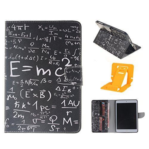 iPad mini 4 Hülle,iPad mini 4 hülle Hardcase,Ekakashop Luxus Bunt Formel Muster Design Flip Painted PU Ledertasche Hülle im Bookstyle Folio Cover hüllen Schutzhülle Magnetic Protection Protective Handyhülle mit für Apple iPad mini 4 Tablet + 1x Kostenlos Ständer (Farbe zufällig)