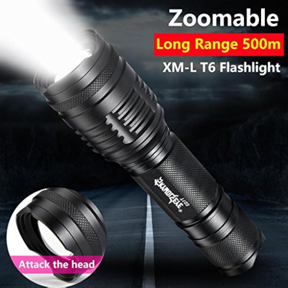 sunnymi LED Taschenlampe Lampe ✔ Taschenlampe Wiederaufladbarer Clip ✔ Nicht-thermische Strahlung ✔ Variabler Fokus Wasserdichte ✔ Für Den Haushalt Outdoor (B+ Batterie + Ladegerät, 23*130mm)