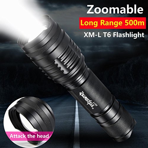 sunnymi LED Taschenlampe Lampe ✔ Taschenlampe Wiederaufladbarer Clip ✔ Nicht-thermische Strahlung ✔ Variabler Fokus Wasserdichte ✔ Für Den Haushalt Outdoor (B+ Batterie + Ladegerät, 23*130mm)