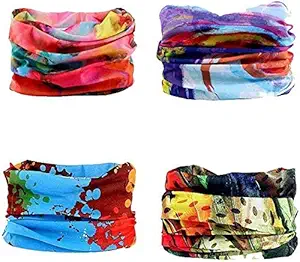 New Vastra Lok Unisex Seamless Bandana Multi Color Headband Face Mask Cover for Dust & Wind Protection, Bike Riding & Outdoor Sports 2 Nos