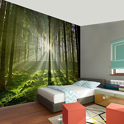 Fototapete Wald 396 x 280 cm – Vliestapete – Wandtapete – Vlies Phototapete – Wand – Wandbilder XXL – !!! 100% MADE IN GERMANY !!! Runa Tapete 9037012c … - 5